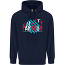 Parkour the Art of Movement Childrens Kids Hoodie Navy Blue
