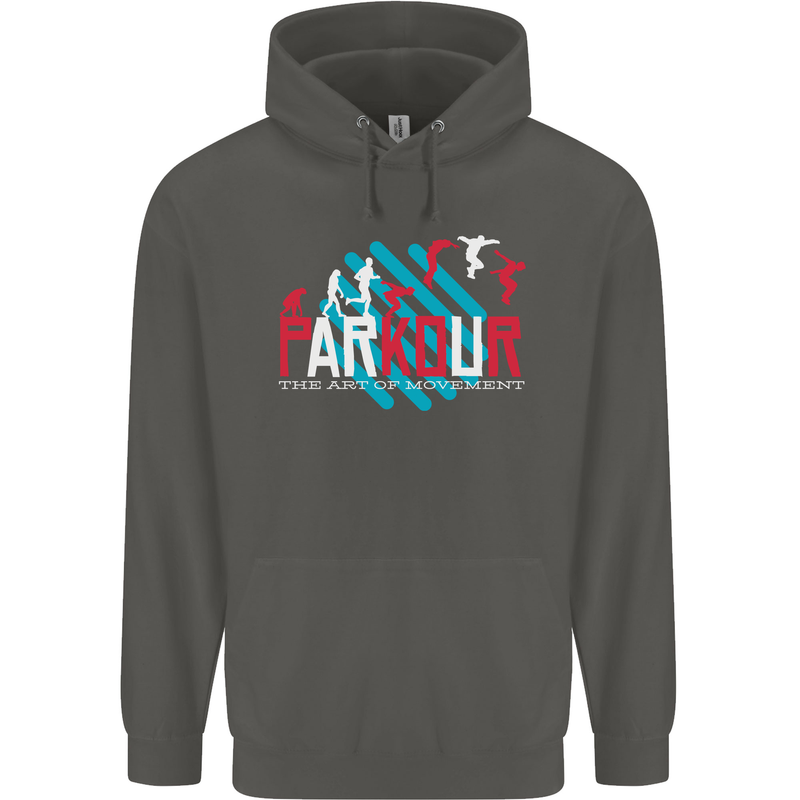 Parkour the Art of Movement Childrens Kids Hoodie Storm Grey