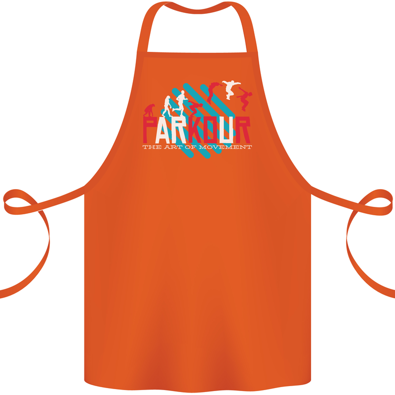 Parkour the Art of Movement Cotton Apron 100% Organic Orange
