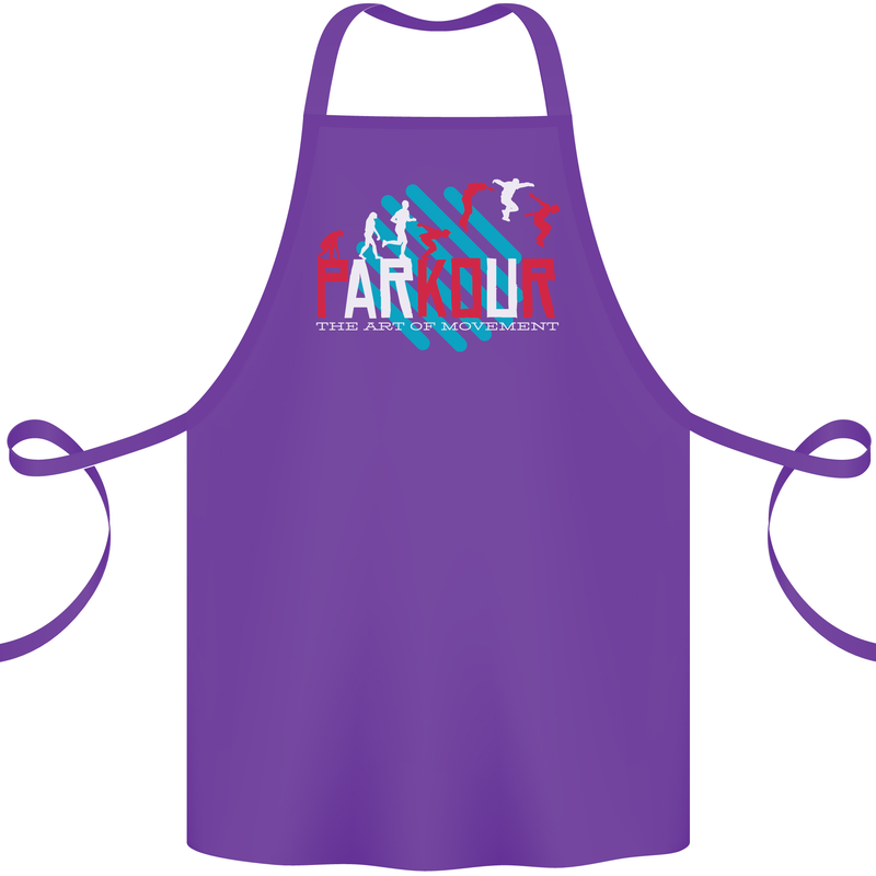 Parkour the Art of Movement Cotton Apron 100% Organic Purple