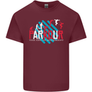 Parkour the Art of Movement Mens Cotton T-Shirt Tee Top Maroon