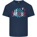 Parkour the Art of Movement Mens Cotton T-Shirt Tee Top Navy Blue