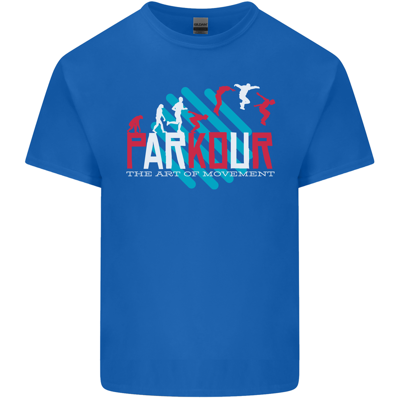 Parkour the Art of Movement Mens Cotton T-Shirt Tee Top Royal Blue