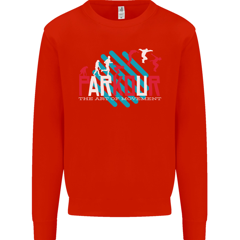 Parkour the Art of Movement Mens Sweatshirt Jumper Bright Red