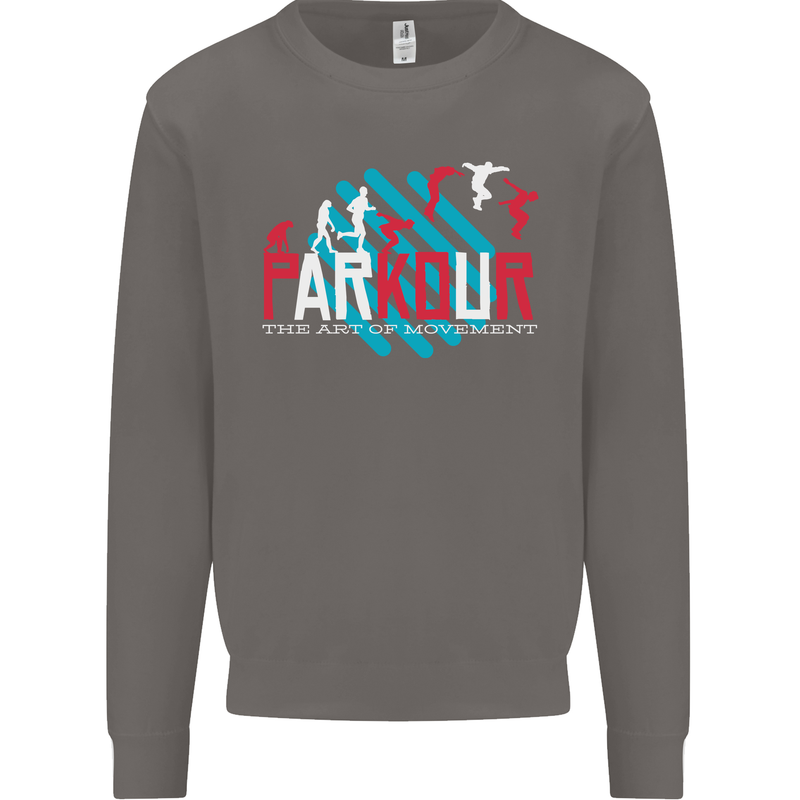 Parkour the Art of Movement Mens Sweatshirt Jumper Charcoal