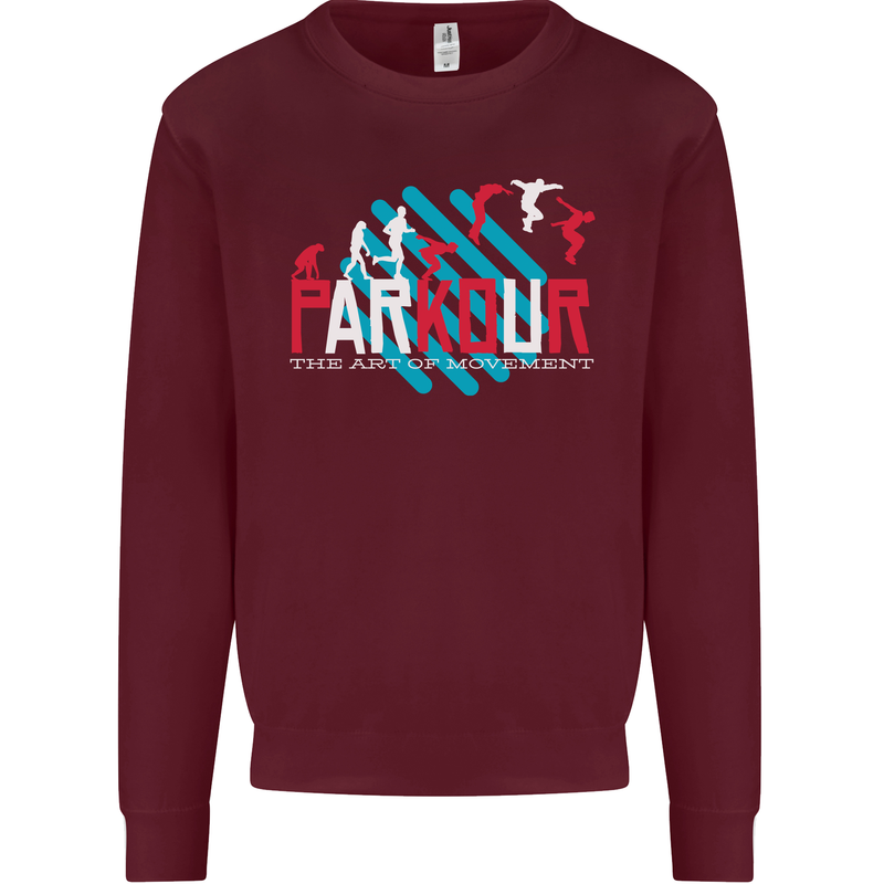 Parkour the Art of Movement Mens Sweatshirt Jumper Maroon