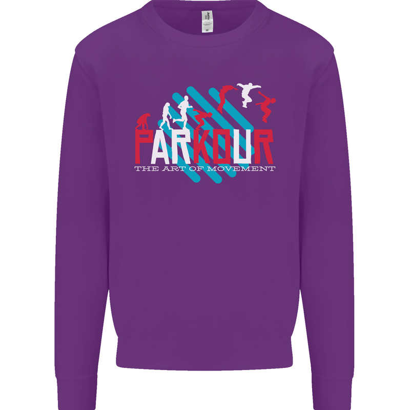 Parkour the Art of Movement Mens Sweatshirt Jumper Purple