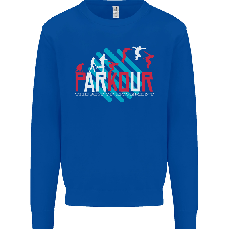 Parkour the Art of Movement Mens Sweatshirt Jumper Royal Blue