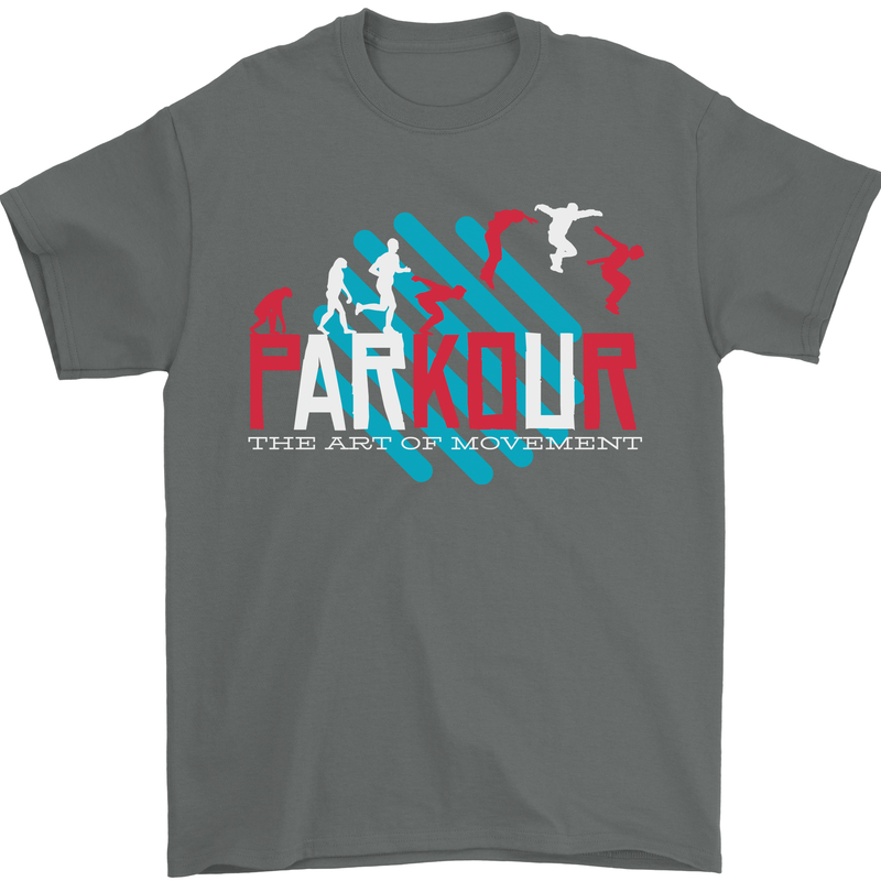 Parkour the Art of Movement Mens T-Shirt 100% Cotton Charcoal