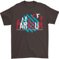 Parkour the Art of Movement Mens T-Shirt 100% Cotton Dark Chocolate