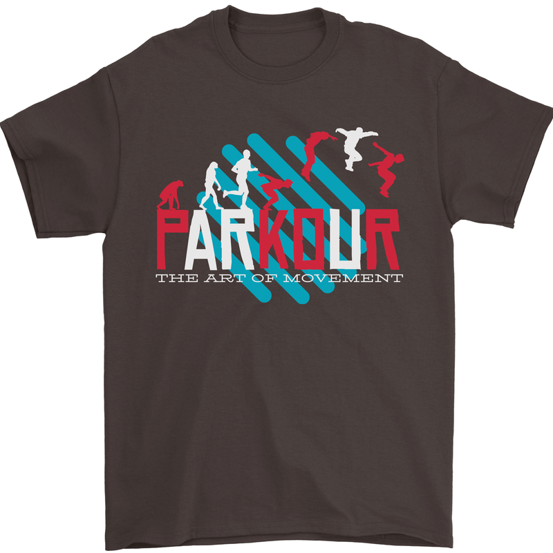 Parkour the Art of Movement Mens T-Shirt 100% Cotton Dark Chocolate