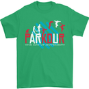 Parkour the Art of Movement Mens T-Shirt 100% Cotton Irish Green