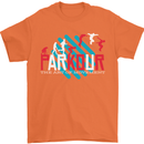 Parkour the Art of Movement Mens T-Shirt 100% Cotton Orange