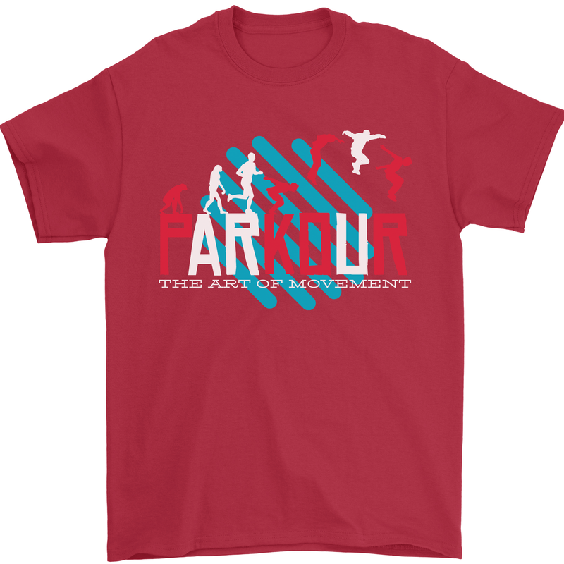 Parkour the Art of Movement Mens T-Shirt 100% Cotton Red
