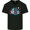 Parkour the Art of Movement Mens V-Neck Cotton T-Shirt Black