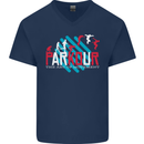 Parkour the Art of Movement Mens V-Neck Cotton T-Shirt Navy Blue