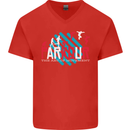 Parkour the Art of Movement Mens V-Neck Cotton T-Shirt Red