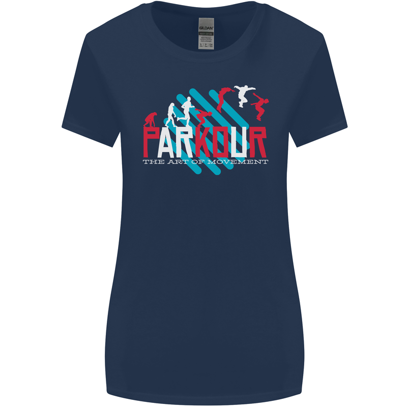Parkour the Art of Movement Womens Wider Cut T-Shirt Navy Blue