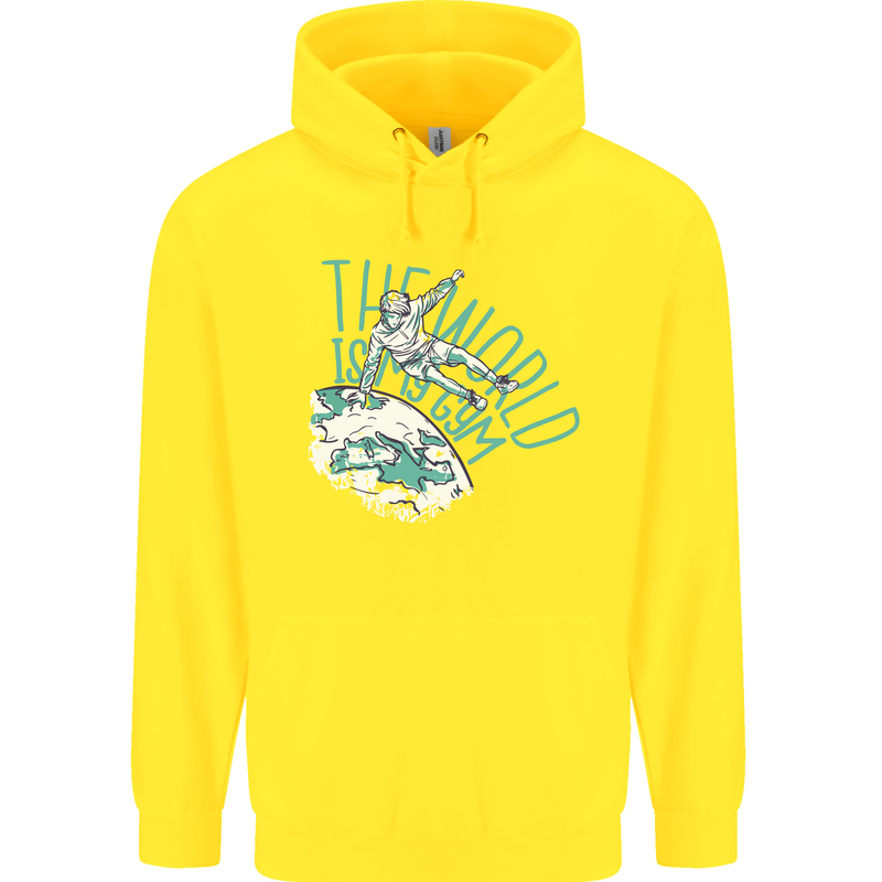 Parkour the World is My Gym Childrens Kids Hoodie Yellow