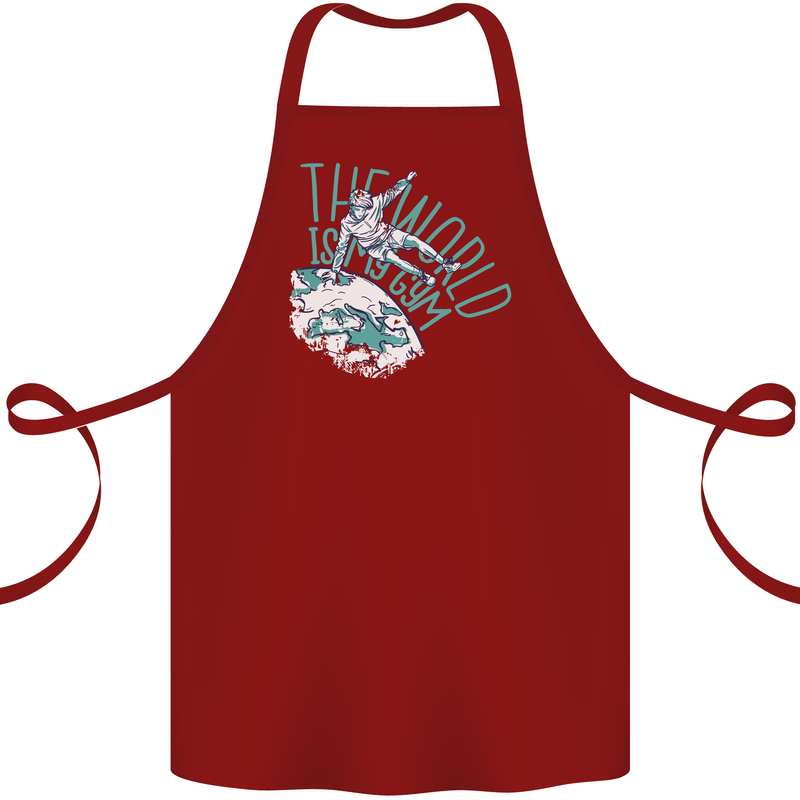 Parkour the World is My Gym Cotton Apron 100% Organic Maroon