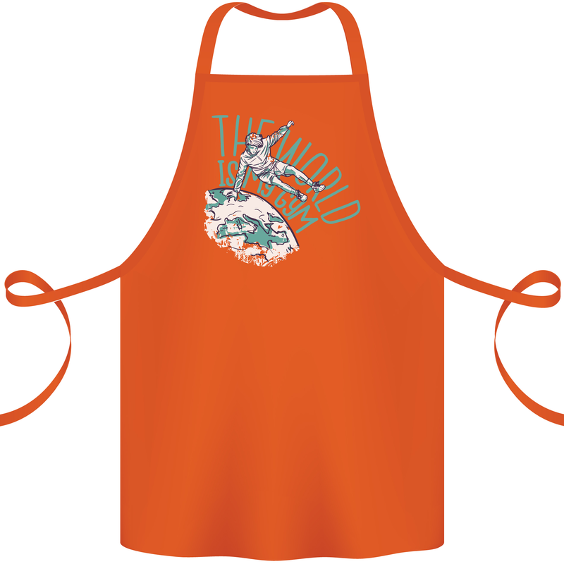Parkour the World is My Gym Cotton Apron 100% Organic Orange
