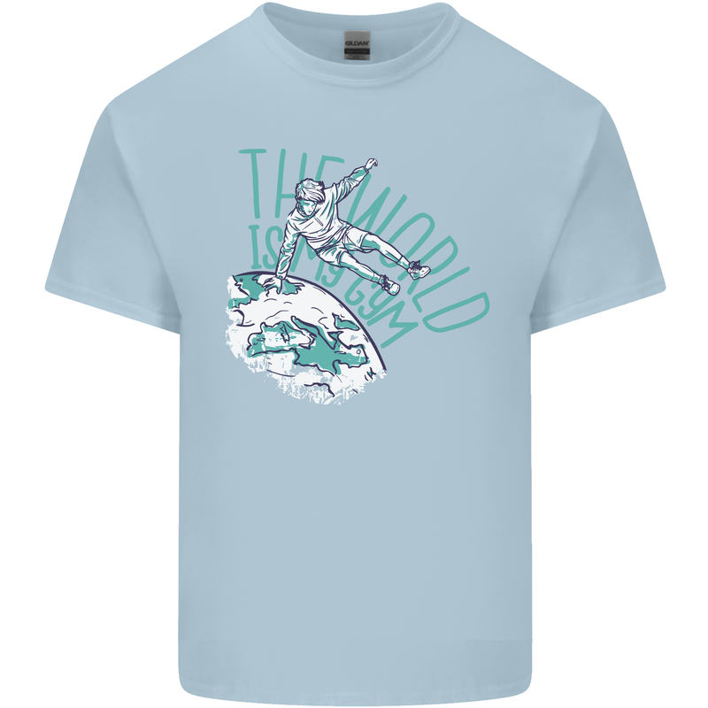 Parkour the World is My Gym Kids T-Shirt Childrens Light Blue