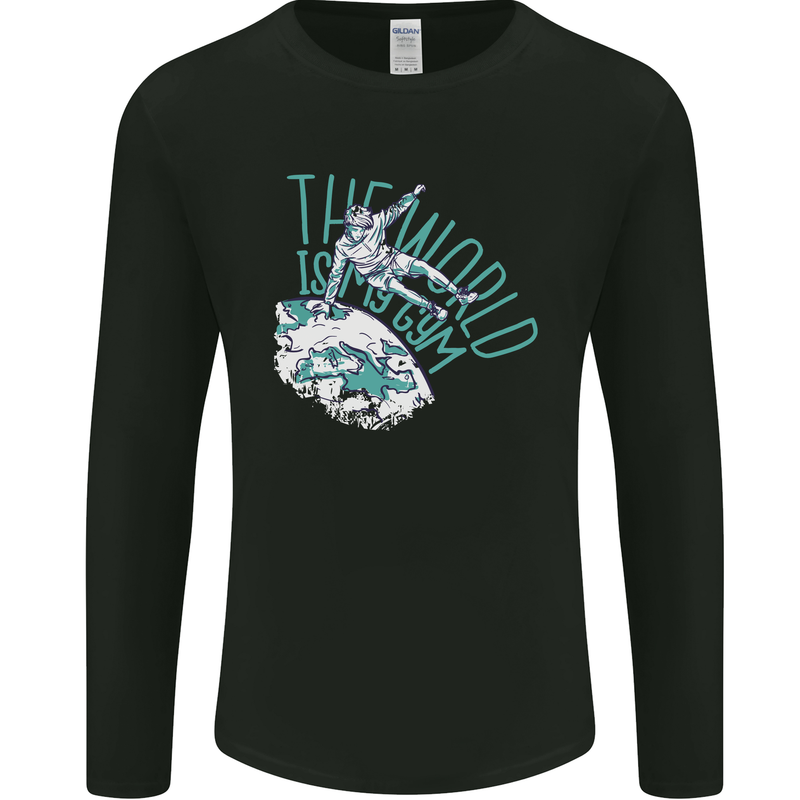 Parkour the World is My Gym Mens Long Sleeve T-Shirt Black