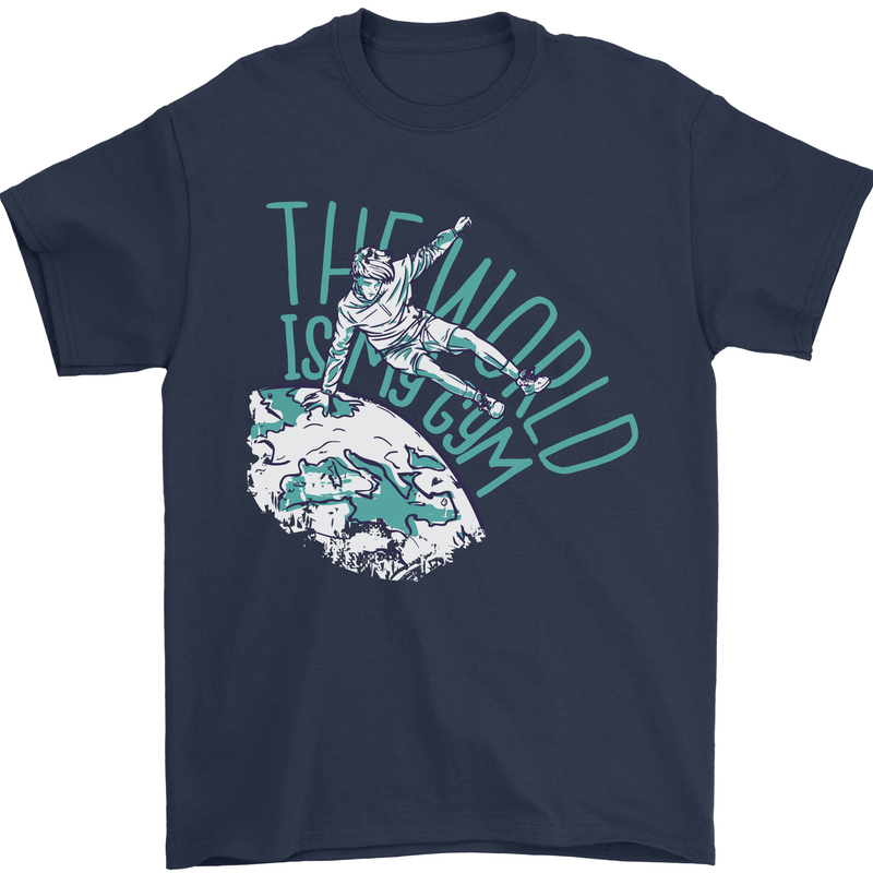Parkour the World is My Gym Mens T-Shirt 100% Cotton Navy Blue