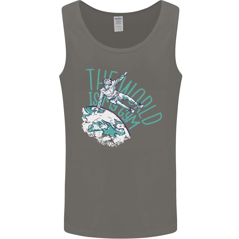 Parkour the World is My Gym Mens Vest Tank Top Charcoal