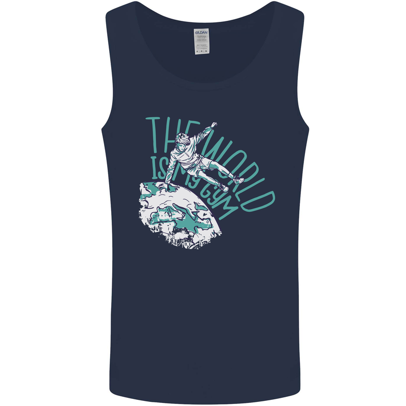 Parkour the World is My Gym Mens Vest Tank Top Navy Blue