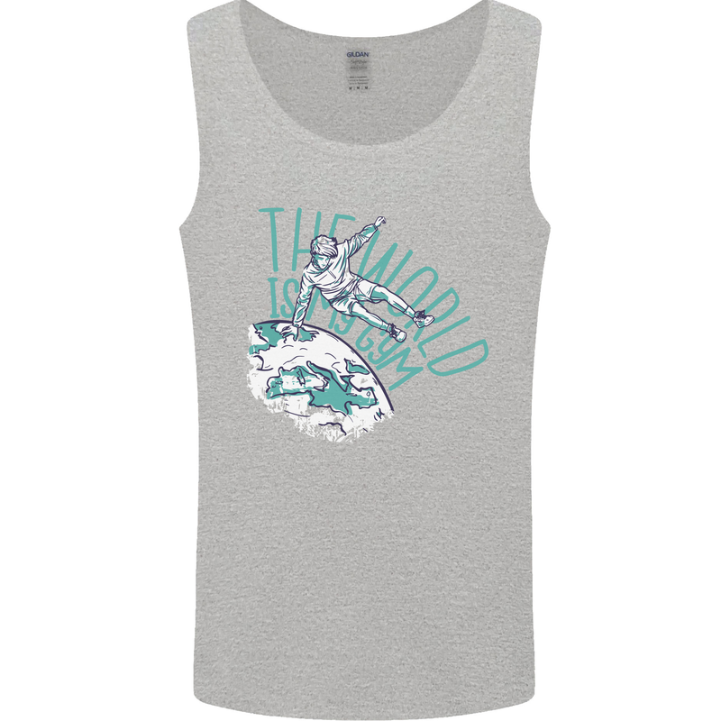 Parkour the World is My Gym Mens Vest Tank Top Sports Grey