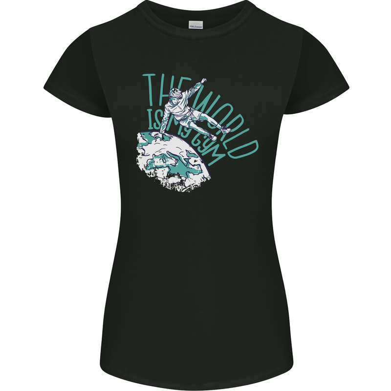 Parkour the World is My Gym Womens Petite Cut T-Shirt Black