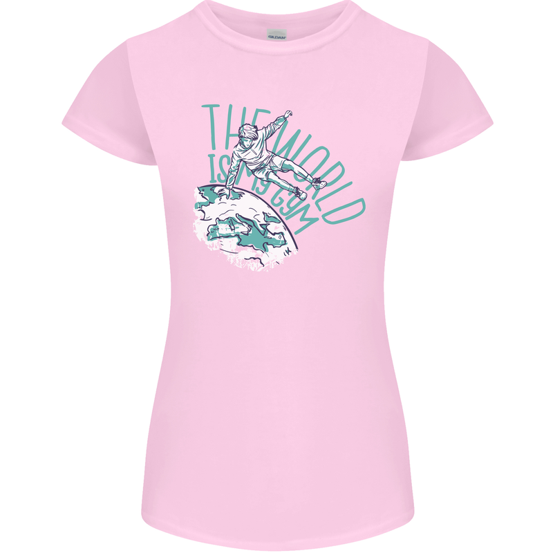 Parkour the World is My Gym Womens Petite Cut T-Shirt Light Pink
