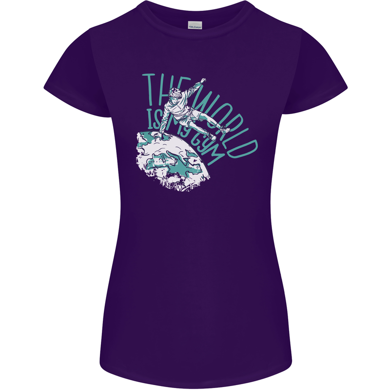 Parkour the World is My Gym Womens Petite Cut T-Shirt Purple
