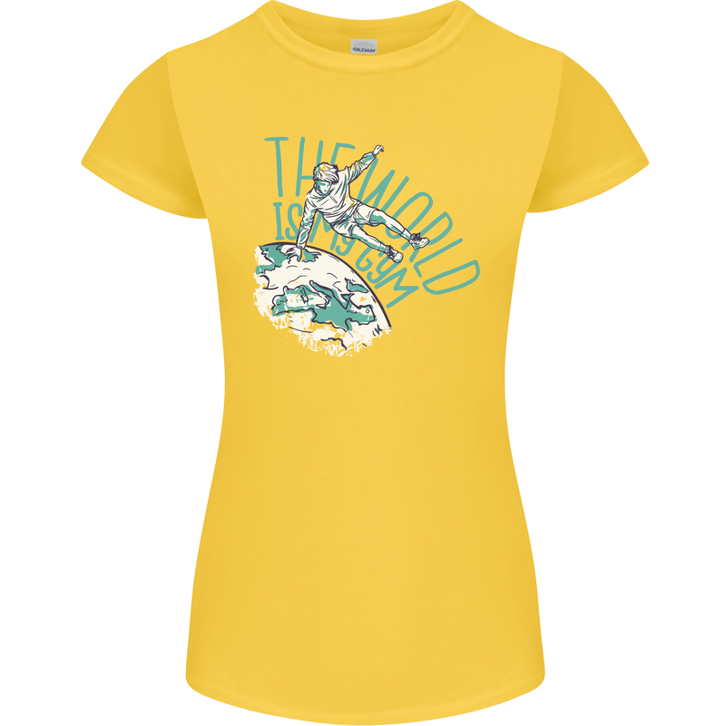 Parkour the World is My Gym Womens Petite Cut T-Shirt Yellow