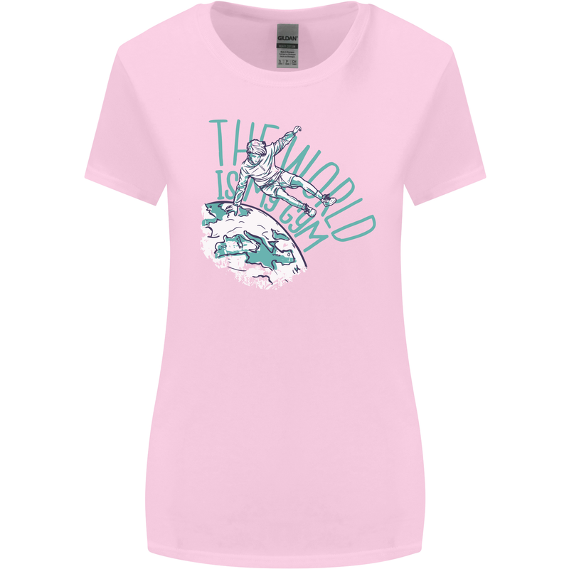 Parkour the World is My Gym Womens Wider Cut T-Shirt Light Pink