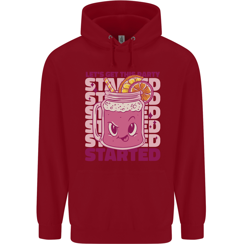 Party Started Alcohol Beer Hen Doo Stag Do Childrens Kids Hoodie Red