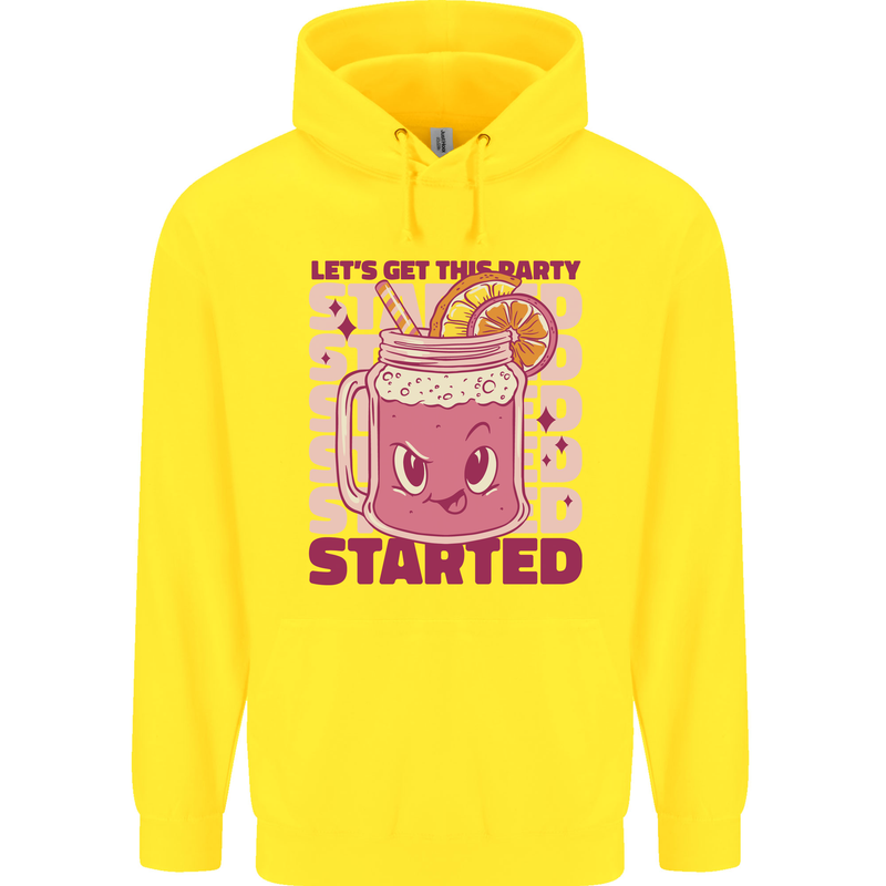 Party Started Alcohol Beer Hen Doo Stag Do Childrens Kids Hoodie Yellow