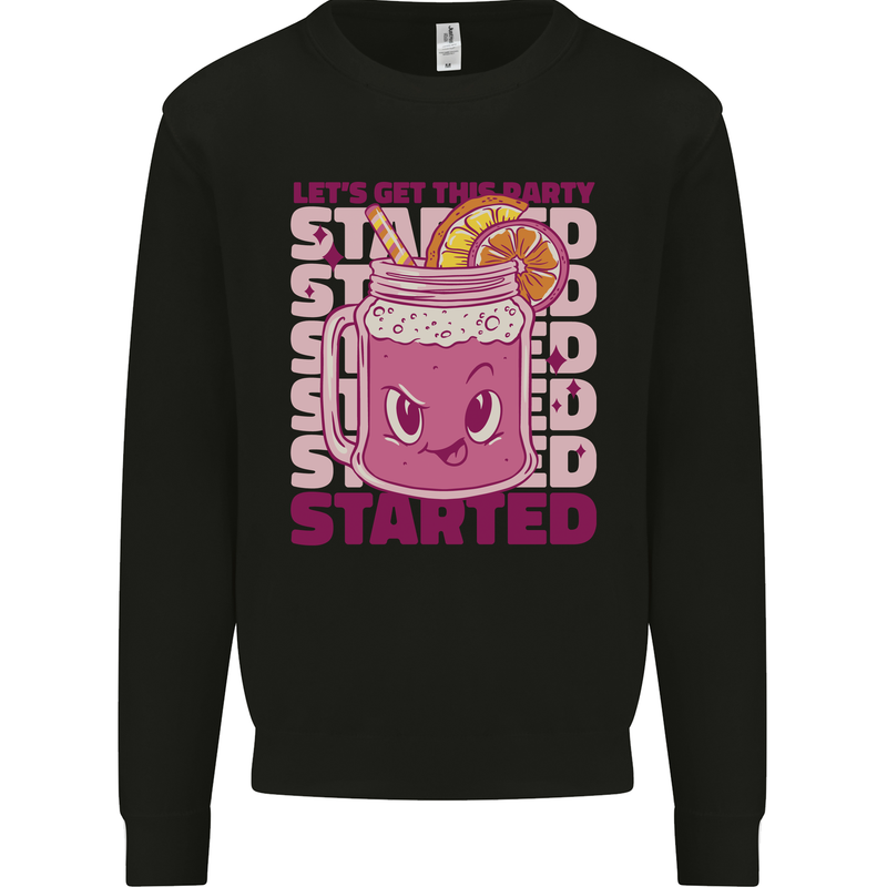 Party Started Alcohol Beer Hen Doo Stag Do Kids Sweatshirt Jumper Black