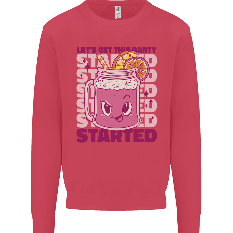Party Started Alcohol Beer Hen Doo Stag Do Kids Sweatshirt Jumper Heliconia