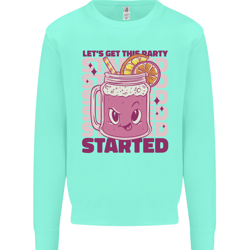 Party Started Alcohol Beer Hen Doo Stag Do Kids Sweatshirt Jumper Peppermint