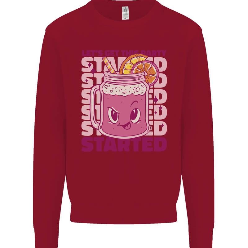 Party Started Alcohol Beer Hen Doo Stag Do Kids Sweatshirt Jumper Red
