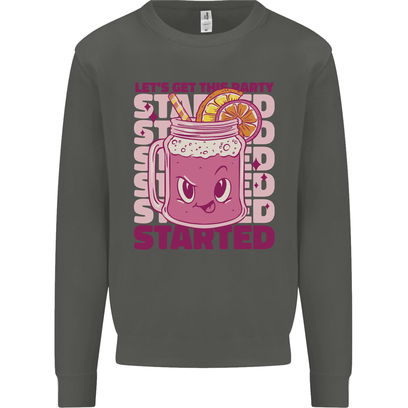 Party Started Alcohol Beer Hen Doo Stag Do Kids Sweatshirt Jumper Storm Grey