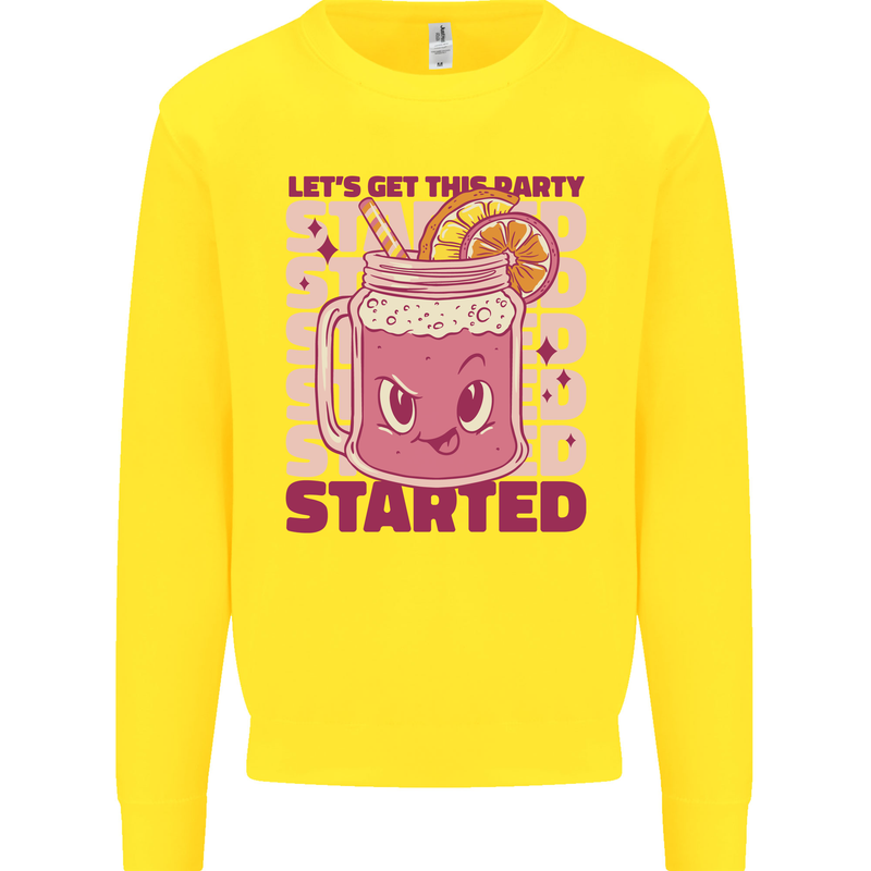 Party Started Alcohol Beer Hen Doo Stag Do Kids Sweatshirt Jumper Yellow