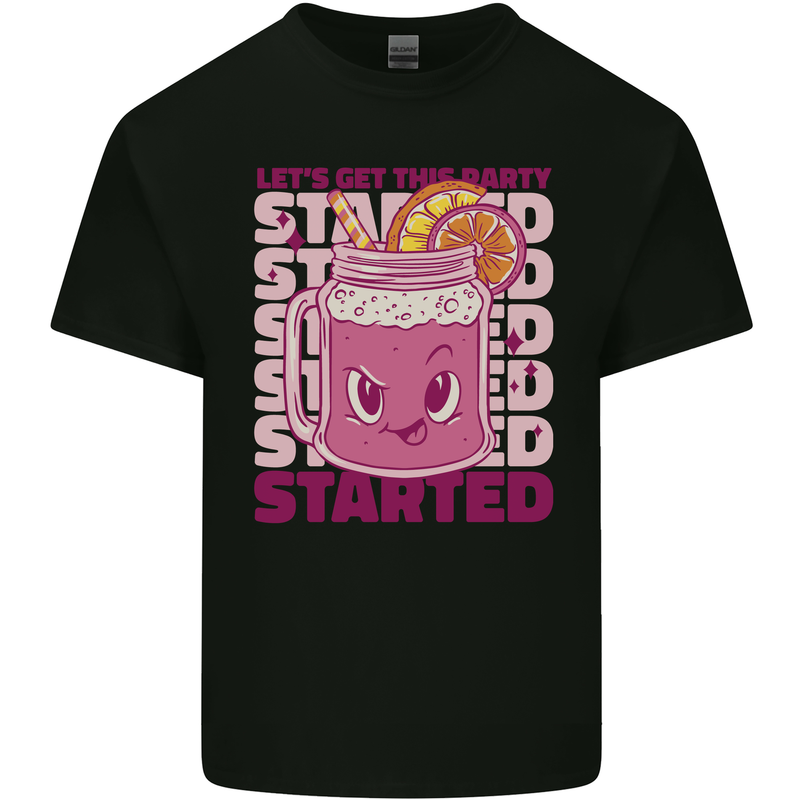 Party Started Alcohol Beer Hen Doo Stag Do Kids T-Shirt Childrens Black