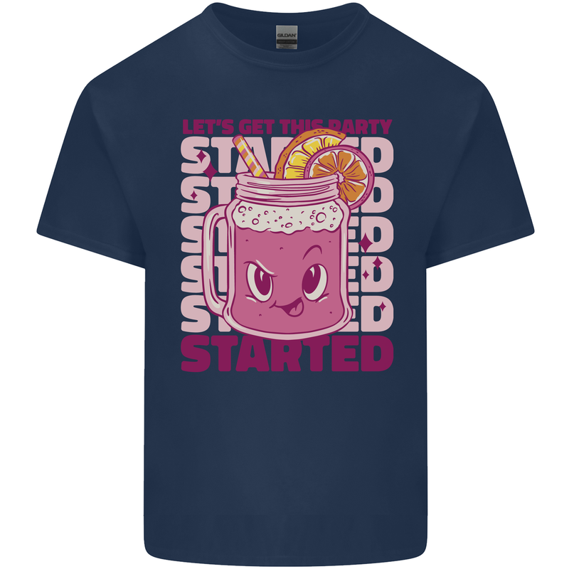 Party Started Alcohol Beer Hen Doo Stag Do Kids T-Shirt Childrens Navy Blue