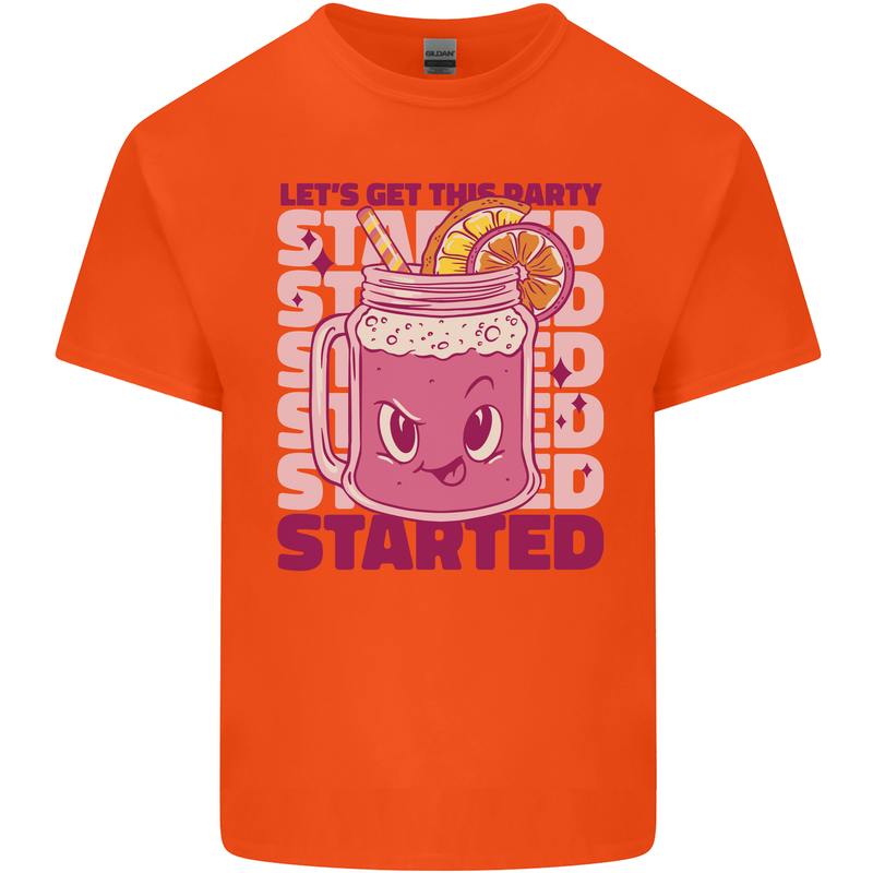 Party Started Alcohol Beer Hen Doo Stag Do Kids T-Shirt Childrens Orange