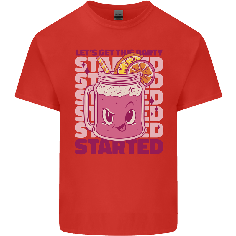 Party Started Alcohol Beer Hen Doo Stag Do Kids T-Shirt Childrens Red