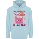 Party Started Alcohol Beer Hen Doo Stag Do Mens 80% Cotton Hoodie Light Blue