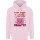 Party Started Alcohol Beer Hen Doo Stag Do Mens 80% Cotton Hoodie Light Pink